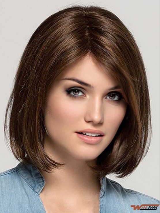 Remy Real Hair Monofilament Brown 11 inch Bob Wig