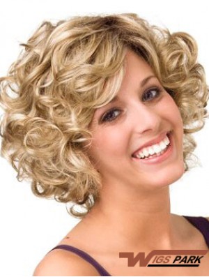 Curly Blonde Layered 10 inch Buy Real Hair Wigs