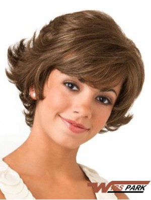 Lace Front Wavy 8 inch Brown Bob Wigs For Women