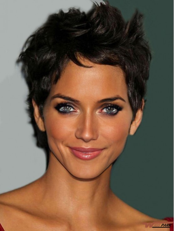 Short  Wigs With Lace Front Boycuts Wavy Style Cropped Length