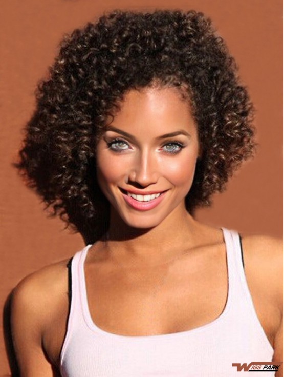 Black  Lace Front  Mono Short Remy Real Hair Wigs For Black African American Women