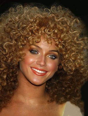 11 inch Caples Synthetic Blonde Classic  Curly Lace Wigs