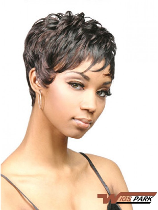 Cropped Black Wavy Boycuts Discount African American Wigs