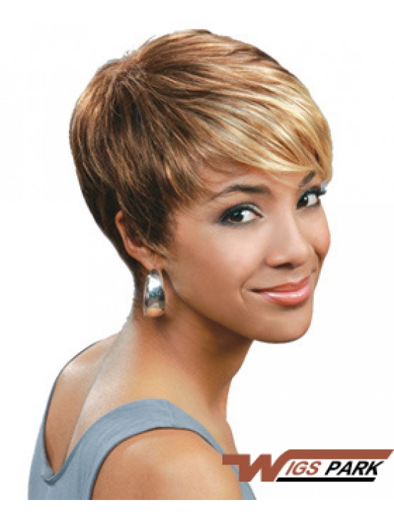 Blonde Boycuts Cropped Straight Capless Wholesale African Women Wig