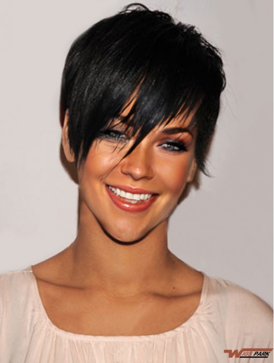  Short Hair Wigs Boycuts Croppped Length Black Color