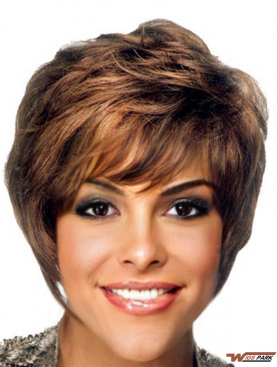 African American Hair With Layered Cut Shorted Length Brown Color