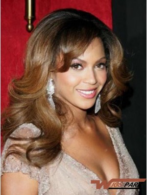 Long Brown Layered Wavy Fashion Full Lace  Knowles Wigs