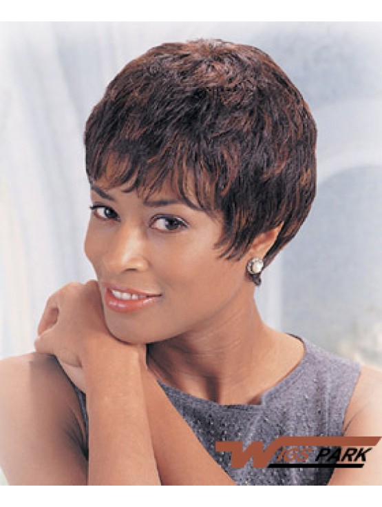 Indian Remy Boycus Short Wavy Auburn Black African Hair Low Cut