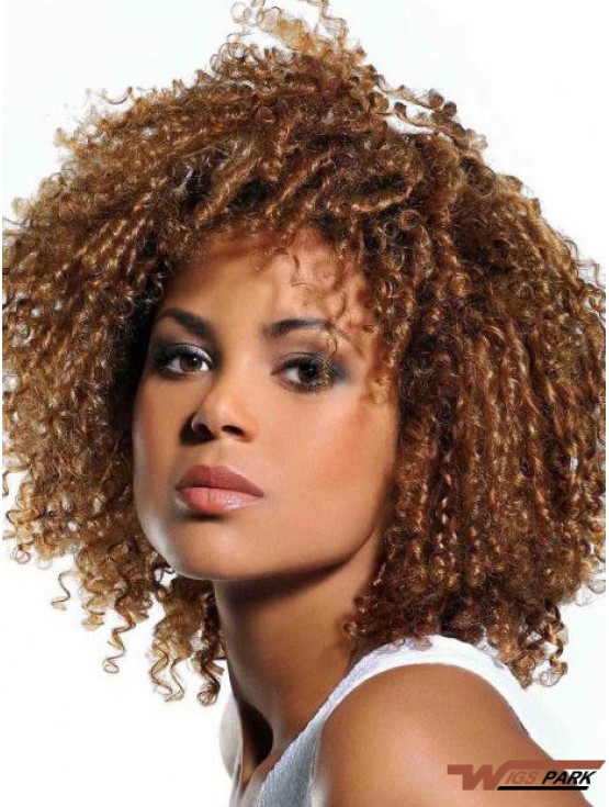 Wigs Real Hair African American Blonde Color With Bangs  Style