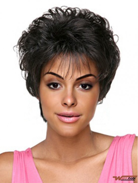 Short Black Curly Classic Natural African American Wigs