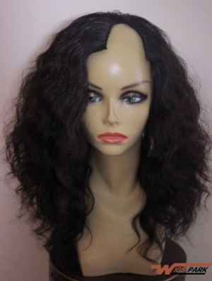 Shoulder Length Black Wavy Layered Cheap African American Wigs