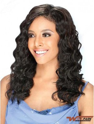 Brazilian Real Hair Lace Front Wigs Black Color Long Length