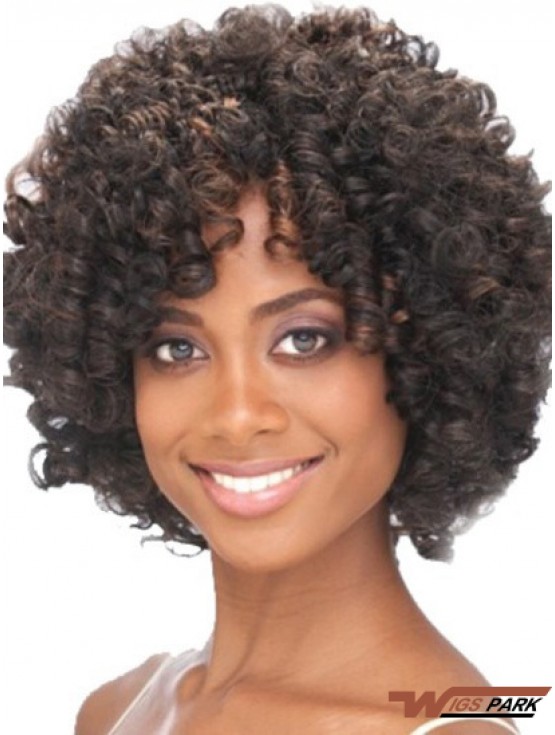 Chin Length Capless Layered  Synthetic Black Woman's Wigs