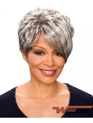 Durable Short Wavy Capless Grey Wigs