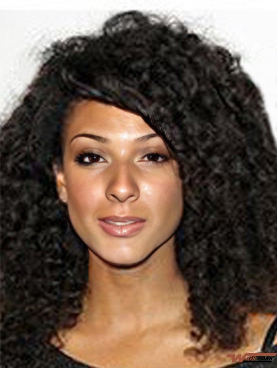 Full Lace Indian Remy Black Shoulder  Curly Hair Wigs