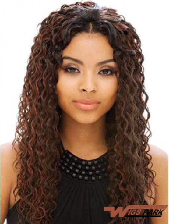 Long Auburn Without Bangs Curly Online Full Lace Wigs