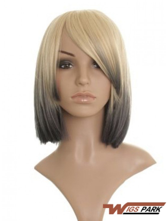 Straight Lace Front 12 inch Durable Chin Length Celebrity Wigs