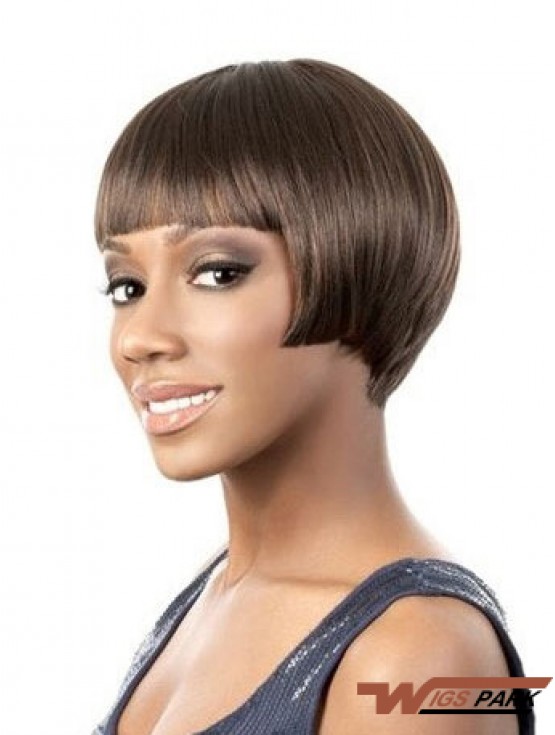 Lace Front Short Yaki Brown Amazing Bob Wigs