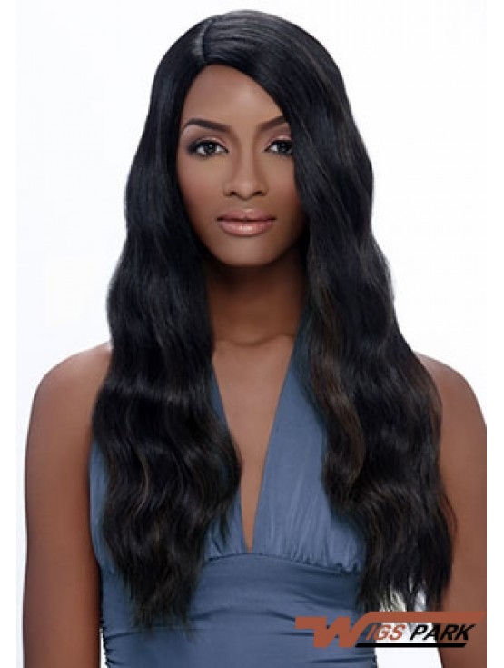 Long Black Straight Without Bangs Exquisite African American Wigs