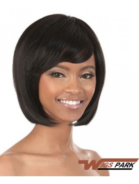 Chin Length Black Straight Bobs Popular African American Wigs