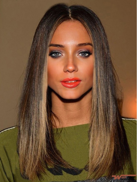 Shoulder Length Ombre/2 Tone Straight Without Bangs Fabulous African American Wigs