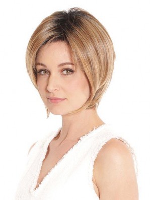 Blonde Designed Straight Short Synthetic Bob Wigs