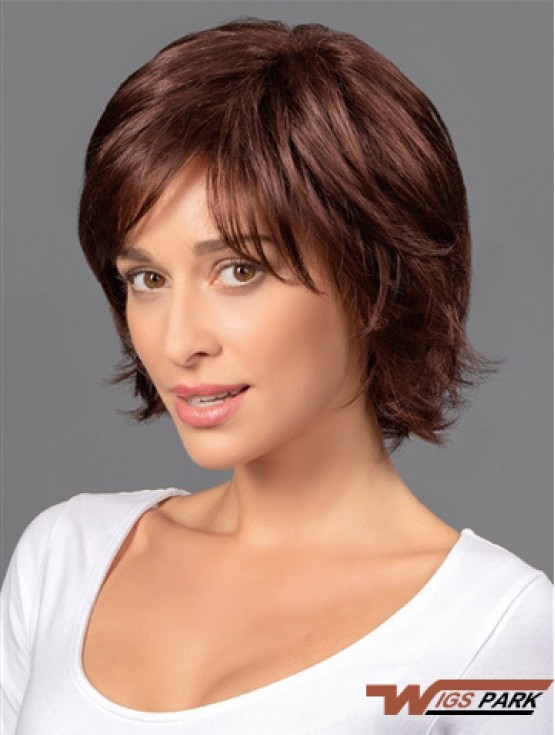 8 inch Short Cheapest Brown Wavy Bob Wigs