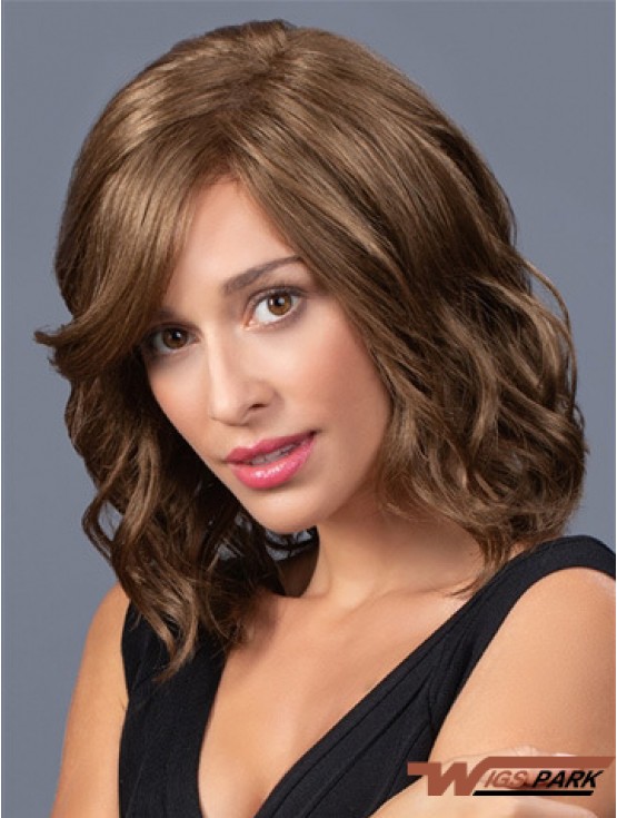 Layered 14 inch Shoulder Length Wavy Suitable Medium Wigs