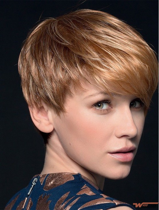 Blonde 4 inch Boycuts Cropped Top Monofilament Wigs