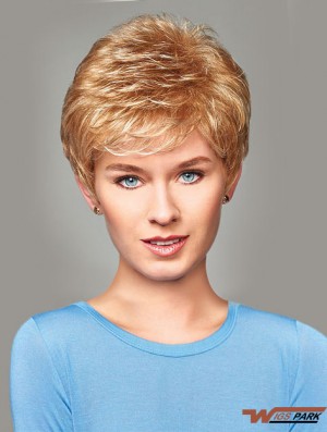 Buy Synthetic With Capless Short Length Blonde Color