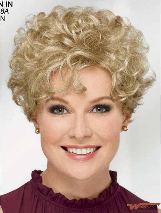 Curly Blonde Short 8 inch Trendy Classic Wigs