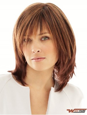 Synthetic Wigs Online UK With Monofilament Layered Cut Straight Style