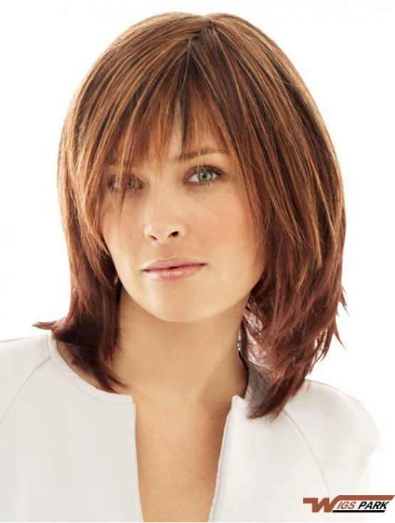 Synthetic Wigs Online UK With Monofilament Layered Cut Straight Style