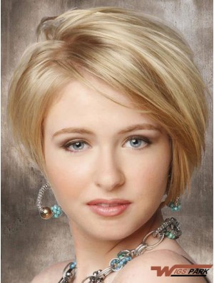 Synthetic Lace Front Wigs Cheap Chin Length Bobs Cut Blonde Color