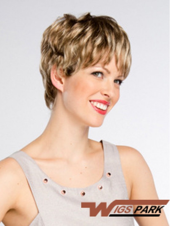 Short Wavy Monofilament Layered 8 inch Online Synthetic Wigs