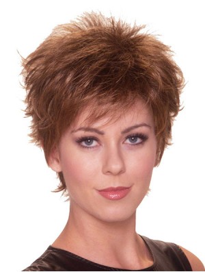 Straight Boycuts 6 inch Auburn Perfect Synthetic Wigs