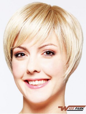 Hairstyles 8 inch Straight Blonde Layered Short Wigs