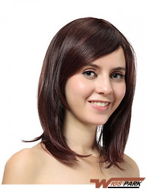 Shoulder Length Layered Straight Auburn Cheap Synthetic Wigs