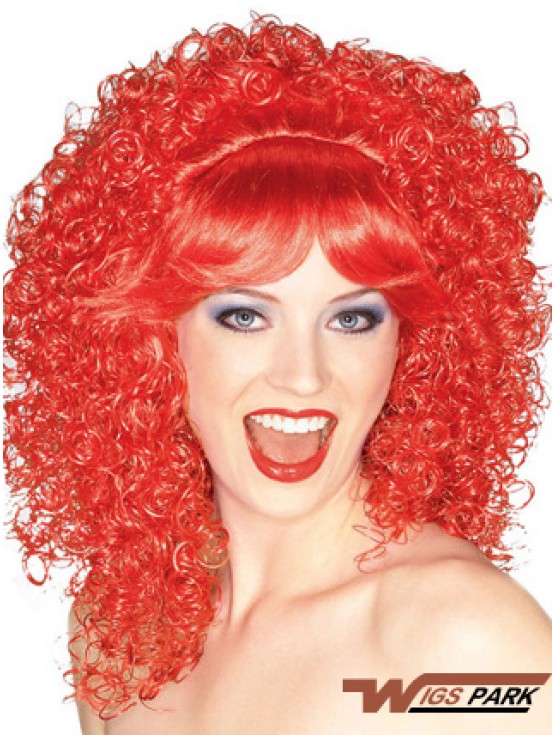 Red Shoulder Length  With Bangs 16 inch High Quality Medium Wigs