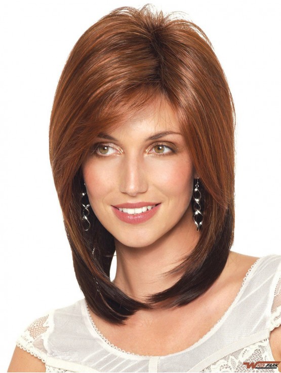 Shoulder Length Bobs Straight Auburn Discount Synthetic Wigs