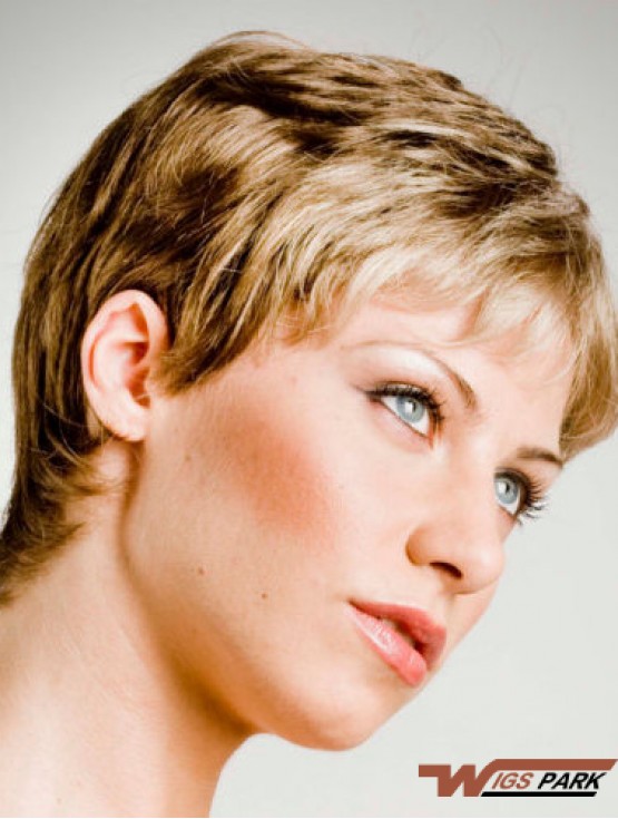 High Quality 6 inch Straight Blonde Boycuts Short Wigs