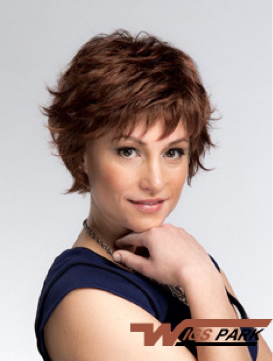 Short Wavy Capless Layered 8 inch Sleek Synthetic Wigs