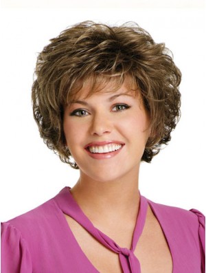 Curly Brown Discount Short Classic Wigs