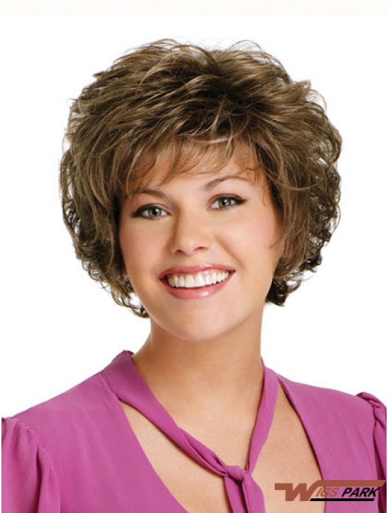 Curly Brown Discount Short Classic Wigs