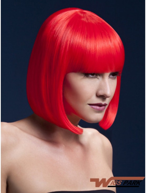 Affordable 12 inch Straight Red Bobs Short Wigs