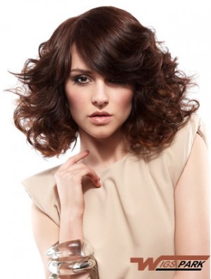 Curly Layered Shoulder Length Auburn Gorgeous Lace Front Wigs