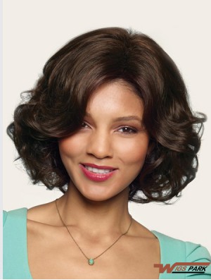 Wavy Without Bangs 10 inch Brown Great Synthetic Wigs