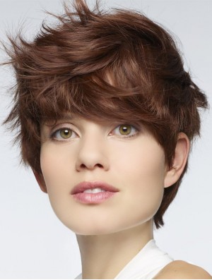 Durable 6 inch Straight Auburn Boycuts Short Wigs