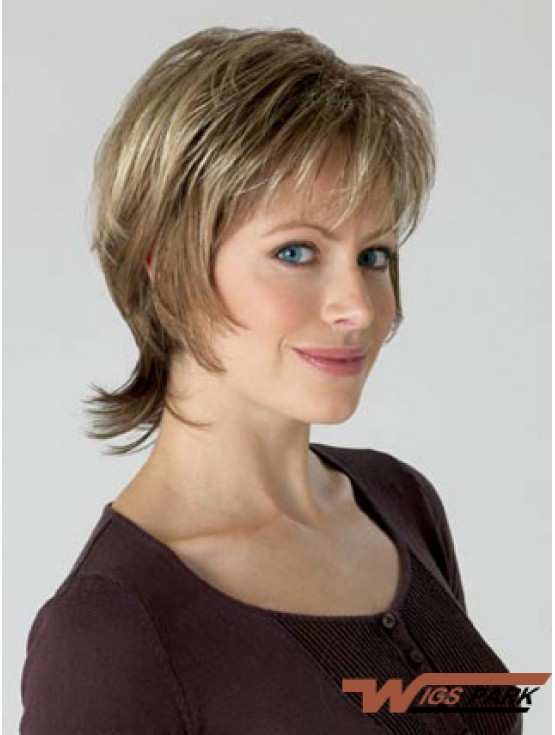 Chin Length Layered Wavy Blonde Great Synthetic Wigs