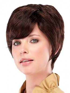 Cropped Layered Straight Auburn Exquisite Synthetic Wigs